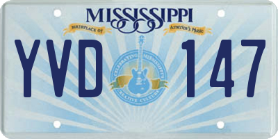 MS license plate YVD147