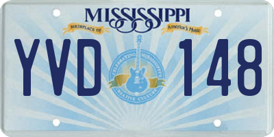 MS license plate YVD148