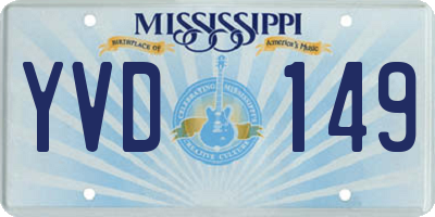 MS license plate YVD149