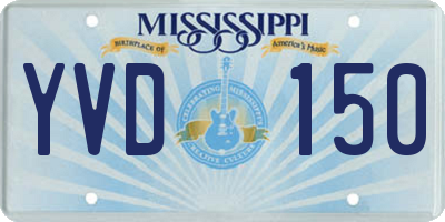 MS license plate YVD150