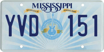 MS license plate YVD151