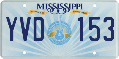 MS license plate YVD153