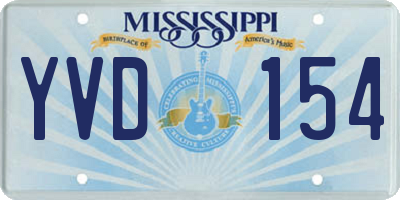 MS license plate YVD154