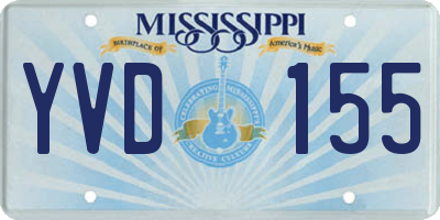 MS license plate YVD155