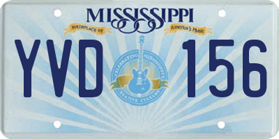 MS license plate YVD156