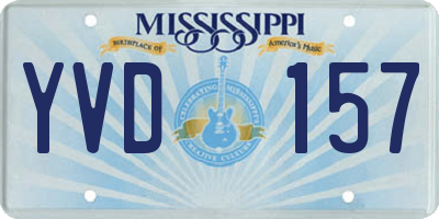 MS license plate YVD157