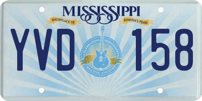 MS license plate YVD158