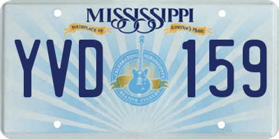 MS license plate YVD159