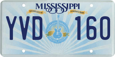 MS license plate YVD160