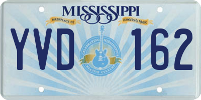 MS license plate YVD162