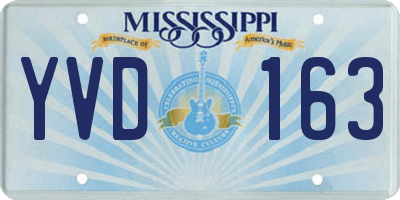 MS license plate YVD163