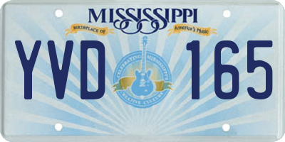 MS license plate YVD165