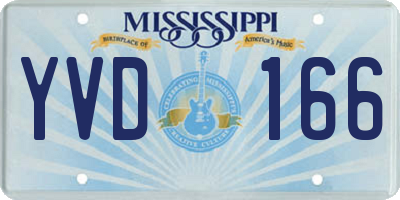 MS license plate YVD166