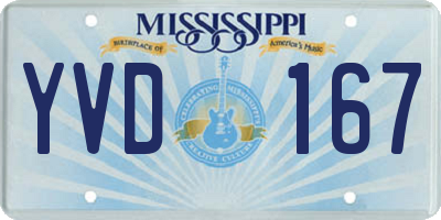 MS license plate YVD167