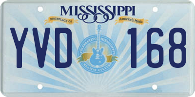 MS license plate YVD168