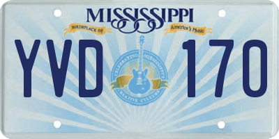 MS license plate YVD170