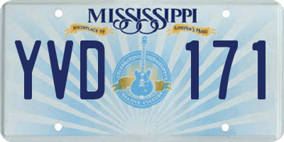 MS license plate YVD171