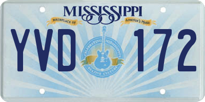 MS license plate YVD172