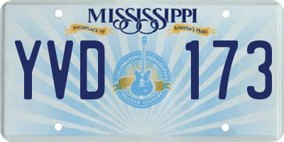 MS license plate YVD173
