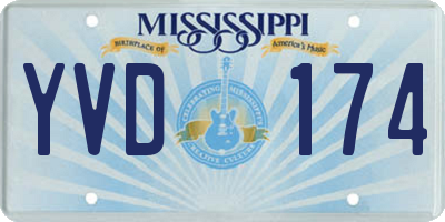 MS license plate YVD174