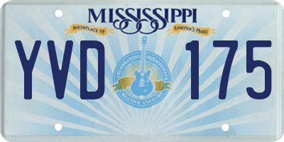 MS license plate YVD175