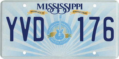 MS license plate YVD176