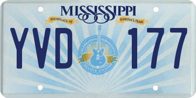MS license plate YVD177