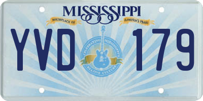 MS license plate YVD179