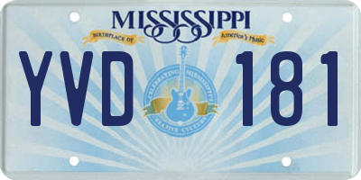 MS license plate YVD181