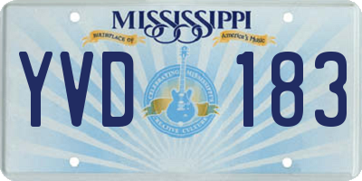 MS license plate YVD183