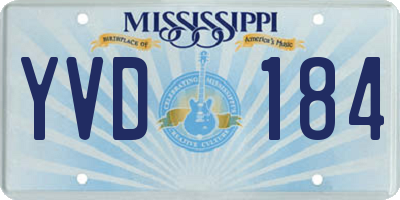 MS license plate YVD184