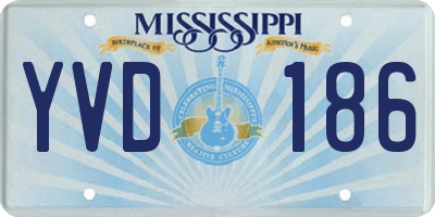 MS license plate YVD186