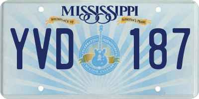 MS license plate YVD187
