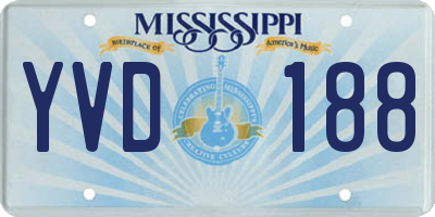 MS license plate YVD188