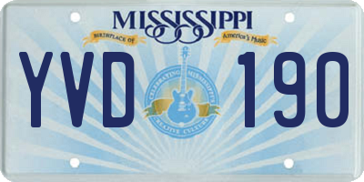 MS license plate YVD190
