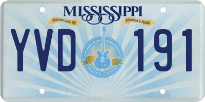 MS license plate YVD191