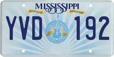 MS license plate YVD192