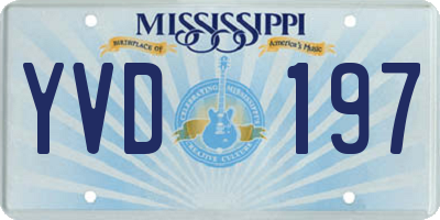 MS license plate YVD197