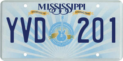 MS license plate YVD201