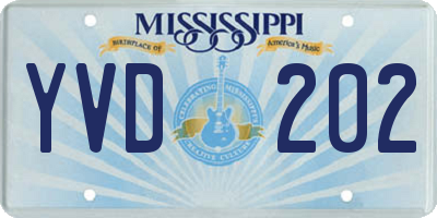MS license plate YVD202