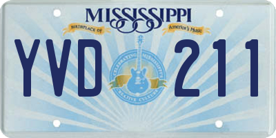 MS license plate YVD211