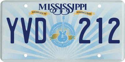 MS license plate YVD212