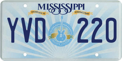 MS license plate YVD220