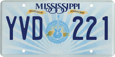 MS license plate YVD221