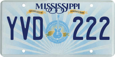 MS license plate YVD222