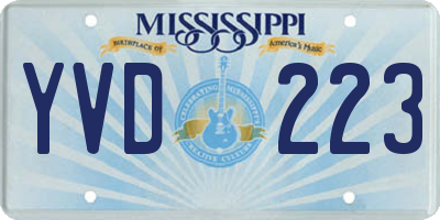 MS license plate YVD223