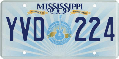 MS license plate YVD224