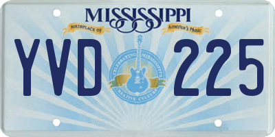 MS license plate YVD225