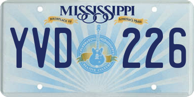 MS license plate YVD226