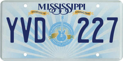 MS license plate YVD227